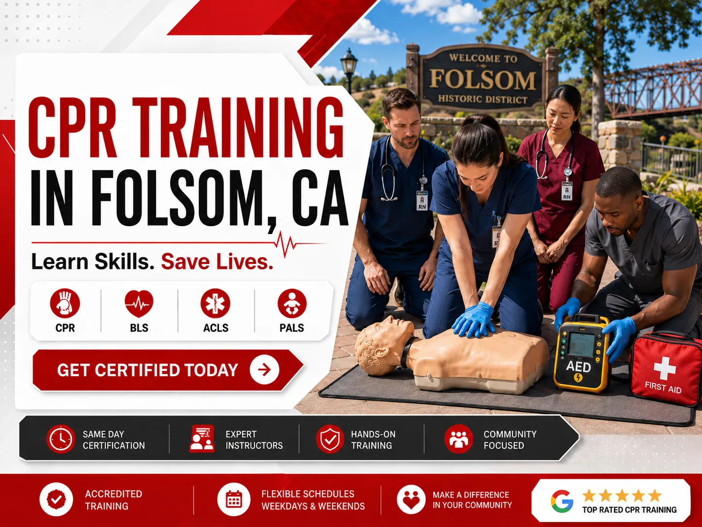 CPR, BLS, ACLS & PALS Training in Folsom, CA